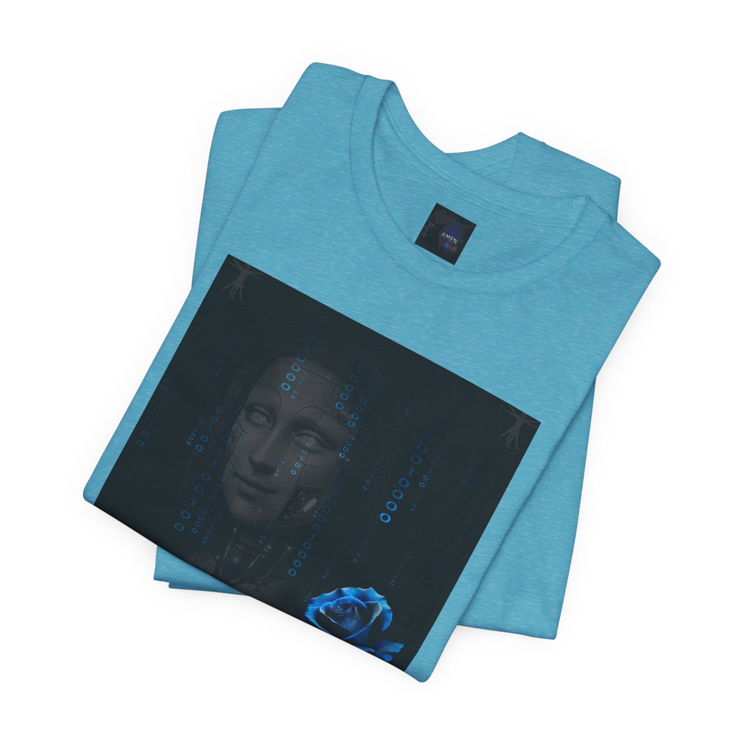 Project X Collection: Mona Lisa Blue Rose Tee - Available in 4 colors